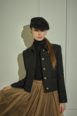 9/8 19時予約開始<br>Éclat Wool Tweed Jacket <br> -Black-