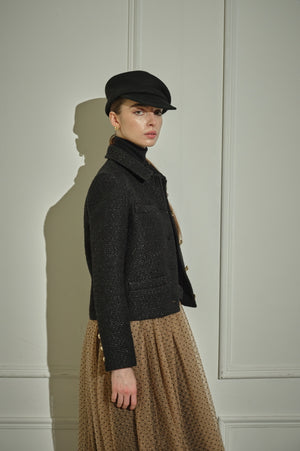 9/8 19時予約開始<br>Éclat Wool Tweed Jacket <br> -Black-