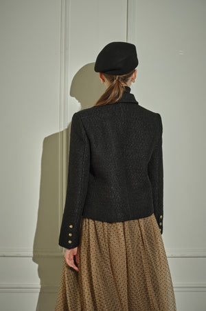 9/8 19時予約開始<br>Éclat Wool Tweed Jacket <br> -Black-