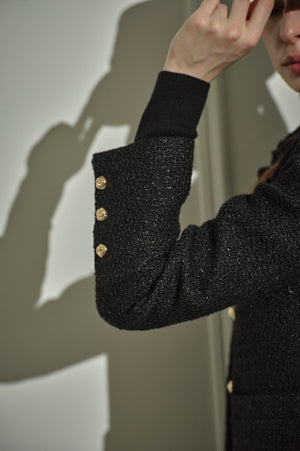 9/8 19時予約開始<br>Éclat Wool Tweed Jacket <br> -Black-