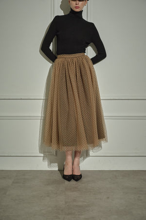 9/8 19時予約開始<br>Prism Veil Tulle Skirt <br> -Brown-