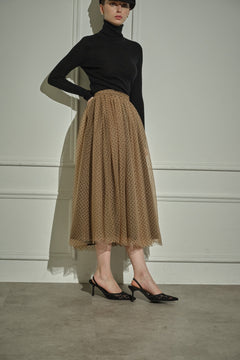 9/8 19時予約開始<br>Prism Veil Tulle Skirt <br> -Brown-