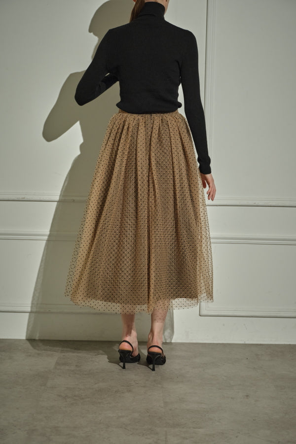 Prism Veil Tulle Skirt <br> -Brown-