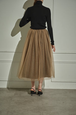9/8 19時予約開始<br>Prism Veil Tulle Skirt <br> -Brown-