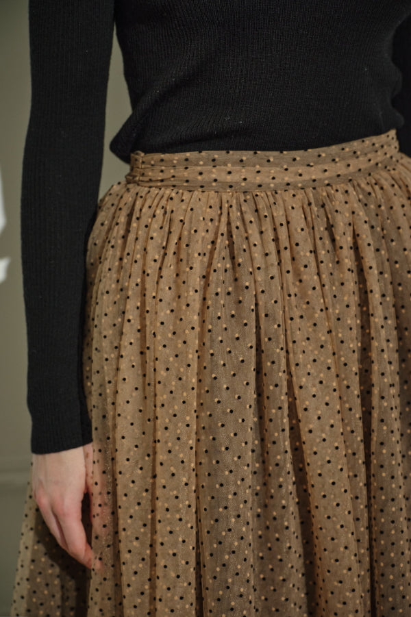 9/8 19時予約開始<br>Prism Veil Tulle Skirt <br> -Brown-