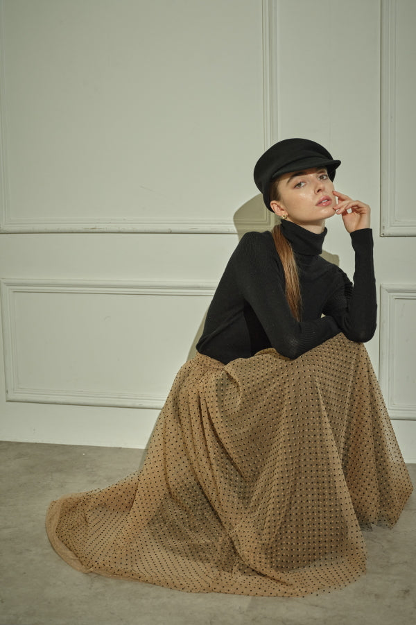 9/8 19時予約開始<br>Prism Veil Tulle Skirt <br> -Brown-
