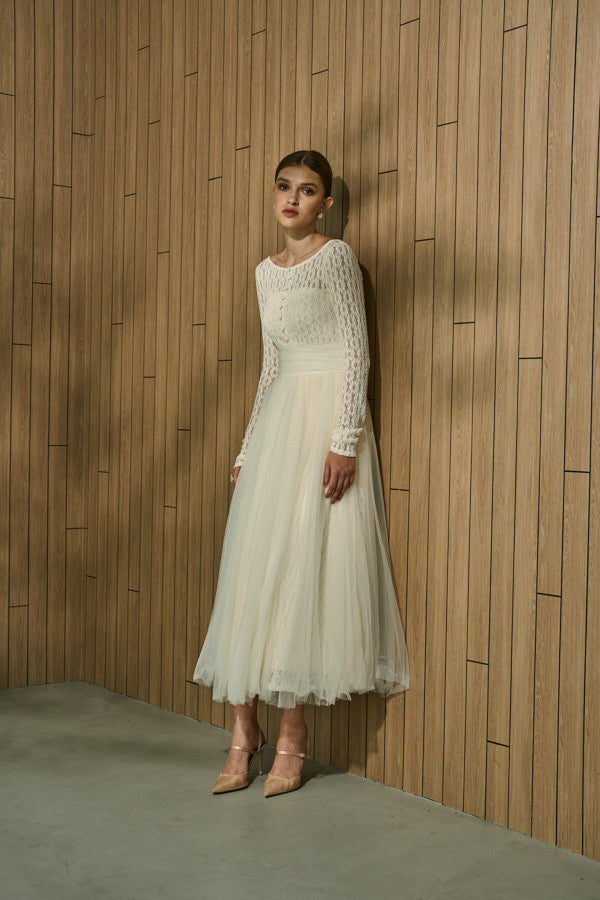 Ethereal Lace & Tulle One-piece -Ivory- – ERADIE
