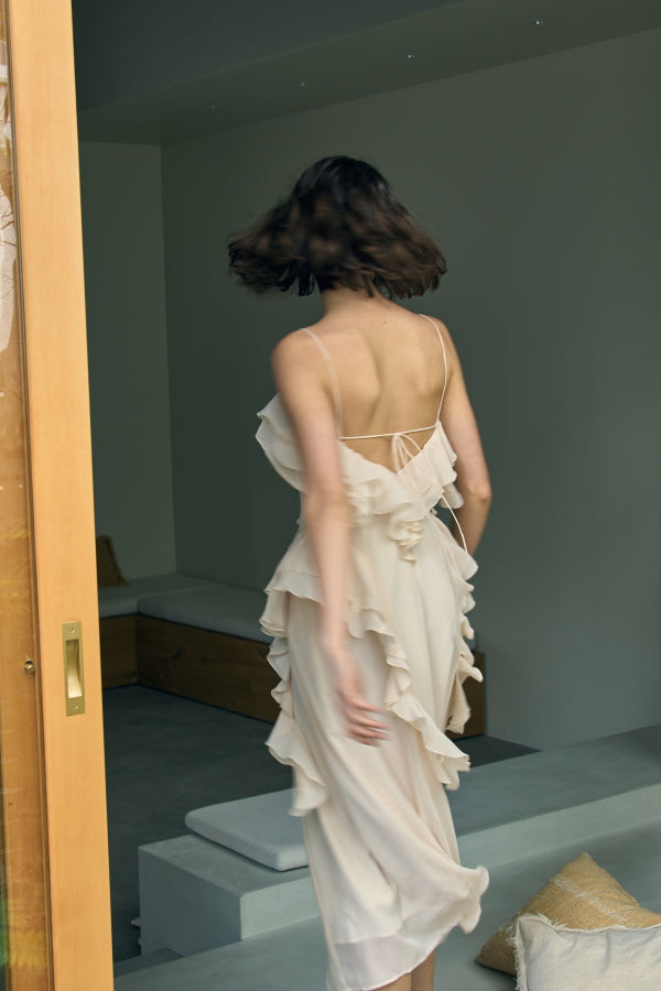 Raffle Shifon one-piece <br> -Ivory-