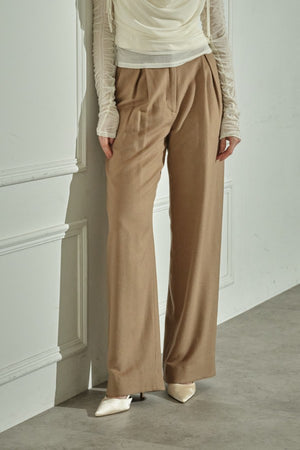 9/8 19時予約開始<br>Wool Blend Semi-Wide Pants <br> -Camel / 2size-