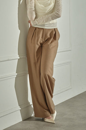 9/8 19時予約開始<br>Wool Blend Semi-Wide Pants <br> -Camel / 2size-