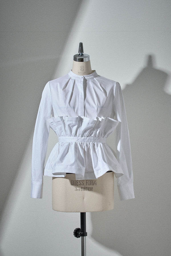 Raffle Peplum Top -White- – ERADIE