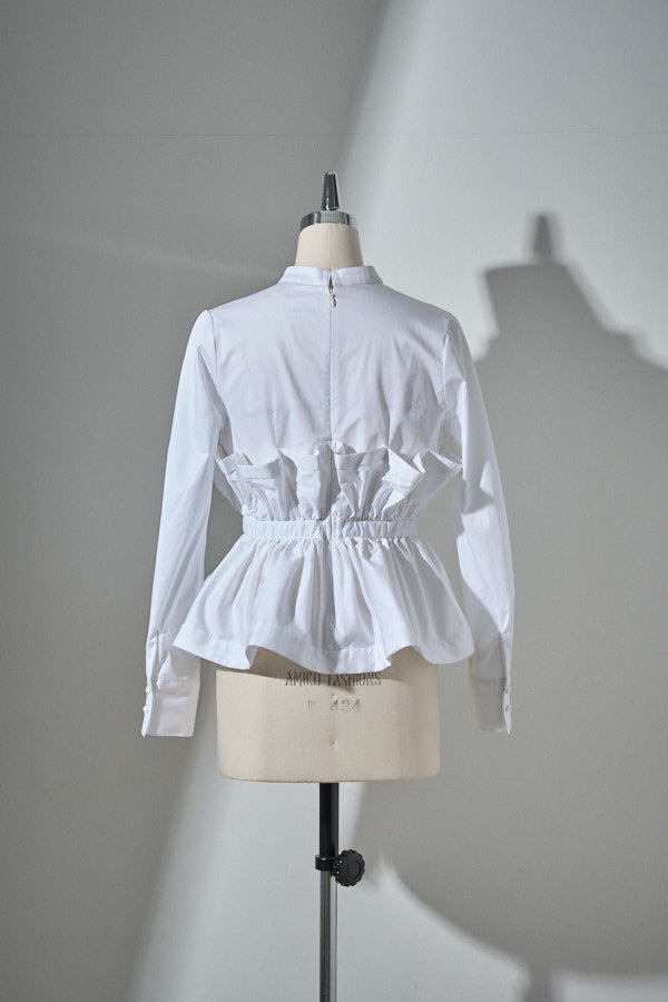 Raffle Peplum Top -White- – ERADIE