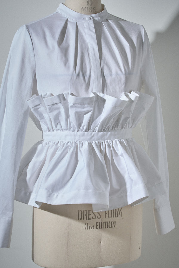 Raffle Peplum Top -White- – ERADIE