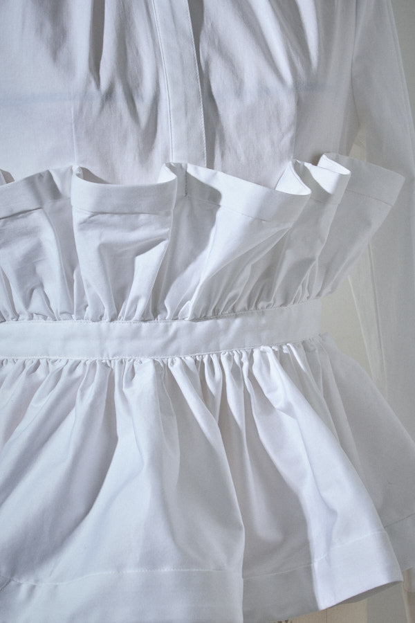 Raffle Peplum Top -White- – ERADIE