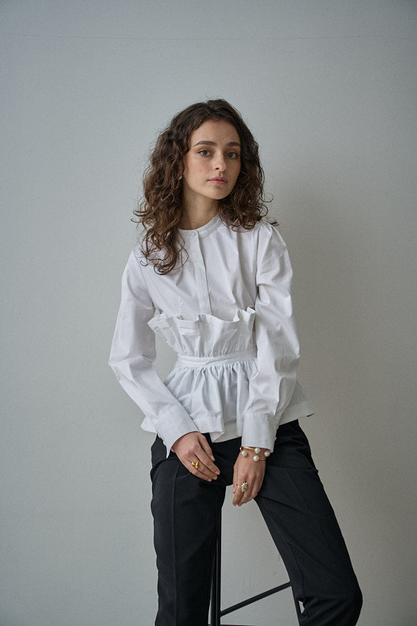 Raffle Peplum Top -White- – ERADIE