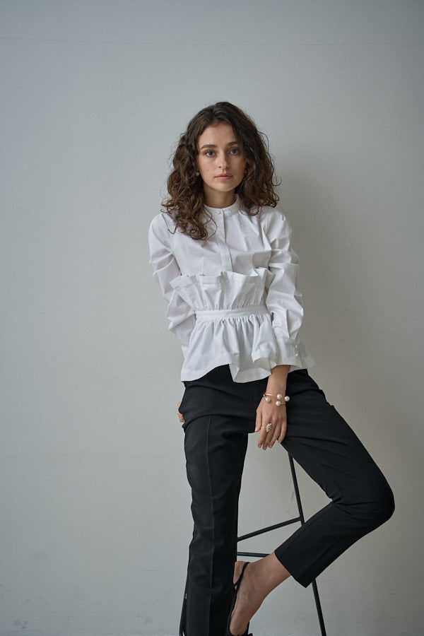Raffle Peplum Top -White- – ERADIE