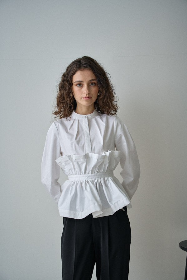 【新品】エラディエ♡Raffle Peplum Top ラッフルペプラムブラウス Raffle Peplum Top -WHT×st- – ERADIE