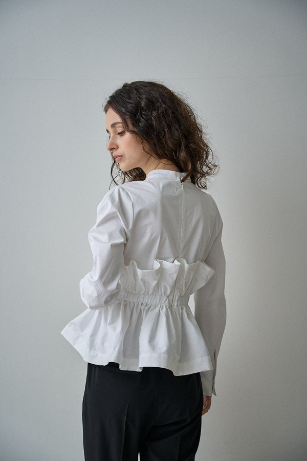 Raffle Peplum Top -White- – ERADIE