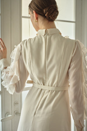 9/8 19時予約開始<br>Sheer Cascade Shirt One-piece <br> -Ivory-