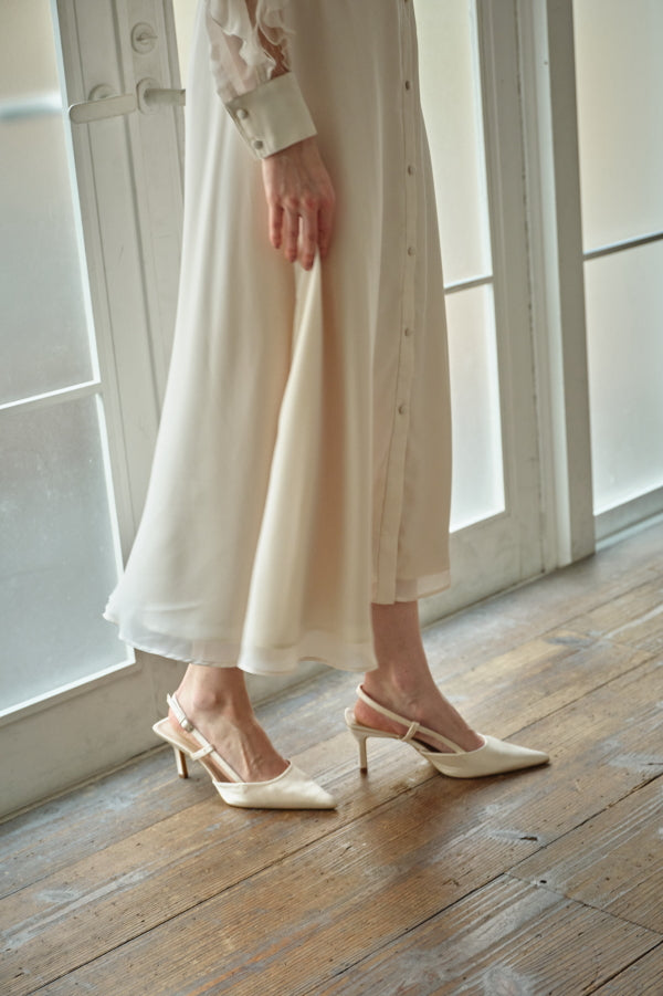 9/8 19時予約開始<br>Sheer Cascade Shirt One-piece <br> -Ivory-