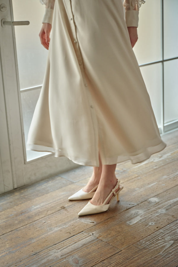 9/8 19時予約開始<br>Sheer Cascade Shirt One-piece <br> -Ivory-