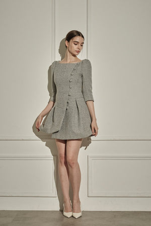 9/8 19時予約開始<br>Sculpted Asymmetric Mini one piece <br> -Gray-