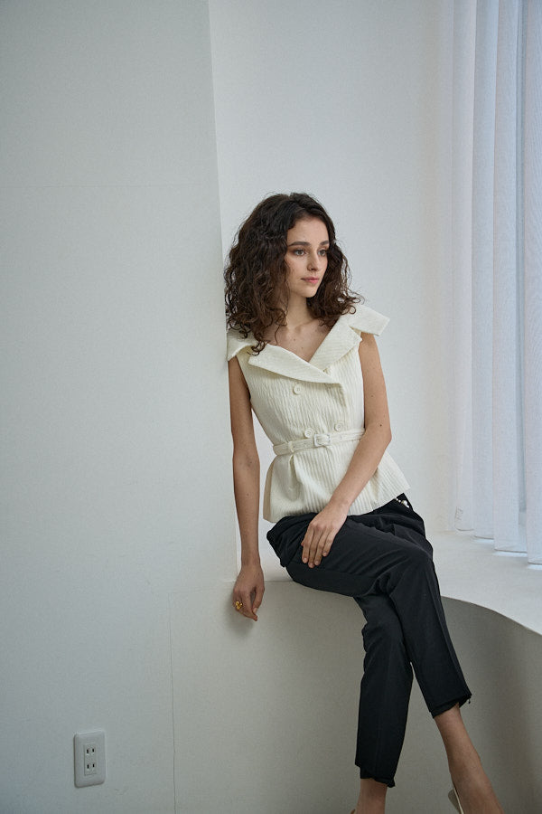 ERADIE オフショルワイドカラー TOP Ivory ラERADIE オフショルワイドカラーTOP アイボリー - GINZA XIAOMA