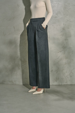 Tweed Long Pants <br> -Charcoal- S/M 2 sizes