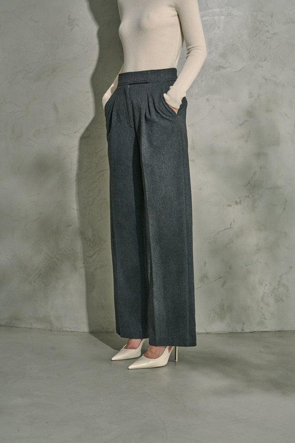 Tweed Long Pants <br> -Charcoal- S/M 2 sizes
