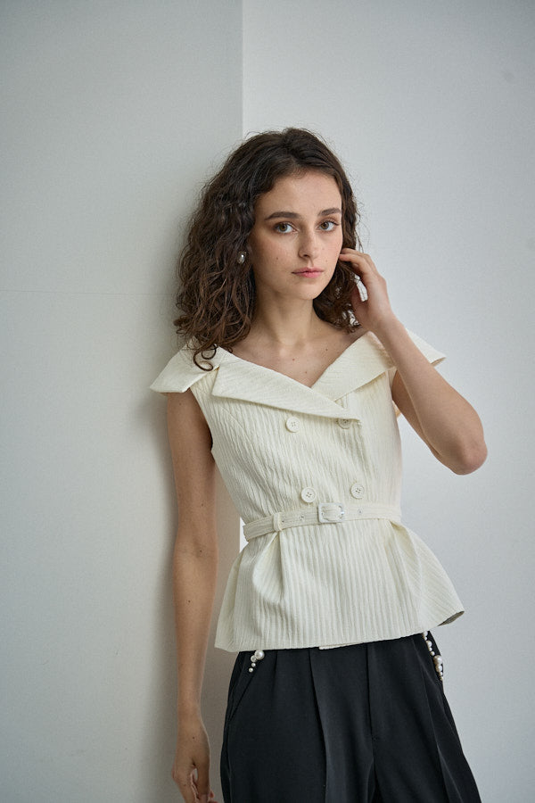 ERADIE（エラディエ） オフショルダーワイドカラー ERADIE ブラウス シャツ Off-shoulder wide collar TOP