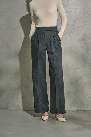Tweed Long Pants <br> -Charcoal- S/M 2 sizes