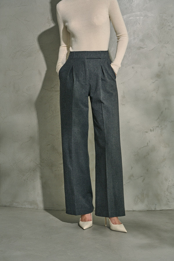 Tweed Long Pants <br> -Charcoal- S/M 2 sizes