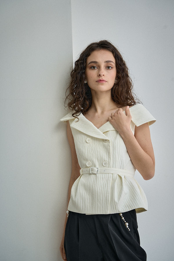 ERADIE（エラディエ） オフショルダーワイドカラー セール】Off-shoulder wide collar TOP オフショルワイドカラー