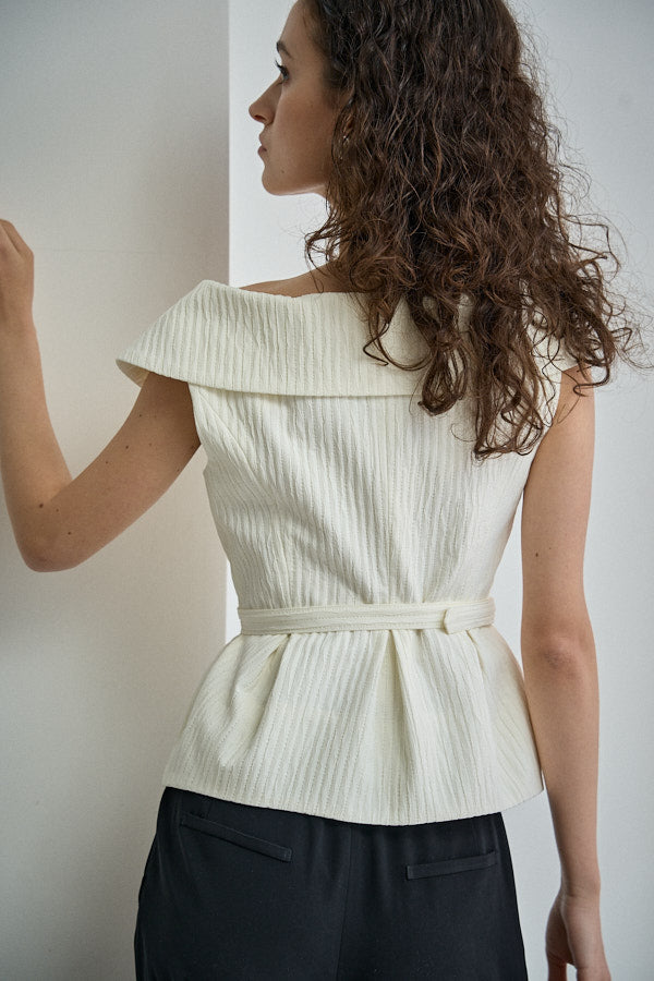 ERADIE オフショルワイドカラー TOP Ivory ラERADIE オフショルワイドカラーTOP アイボリー - GINZA XIAOMA