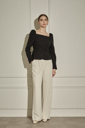 9/8 19時予約開始<br>Square Peplum Minimal Jacket <br> -Black-