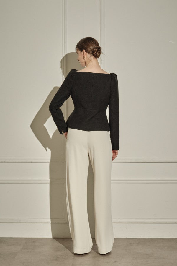 9/8 19時予約開始<br>Square Peplum Minimal Jacket <br> -Black-