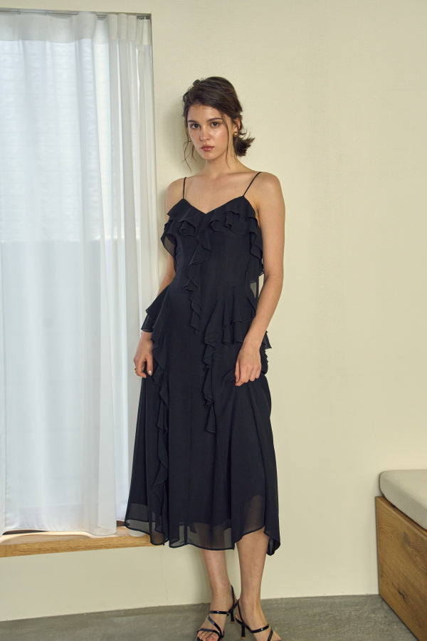 Raffle Shifon one-piece -Black- – ERADIE