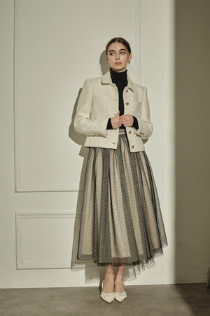 9/8 19時予約開始<br>Prism Veil Tulle Skirt <br> -Beige-