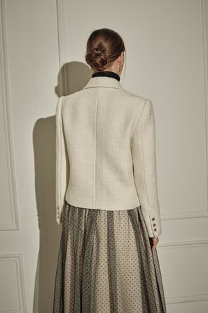 9/8 19時予約開始<br>Éclat Wool Tweed Jacket <br> -Off white-