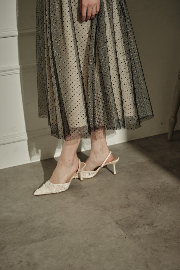 9/8 19時予約開始<br>Prism Veil Tulle Skirt <br> -Beige-