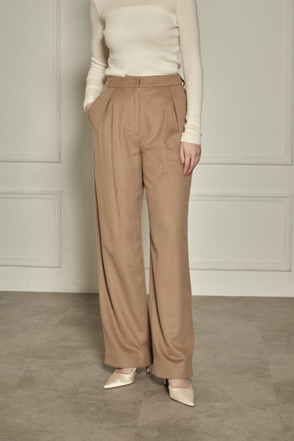 9/8 19時予約開始<br>Wool Blend Semi-Wide Pants <br> -Camel / 2size-