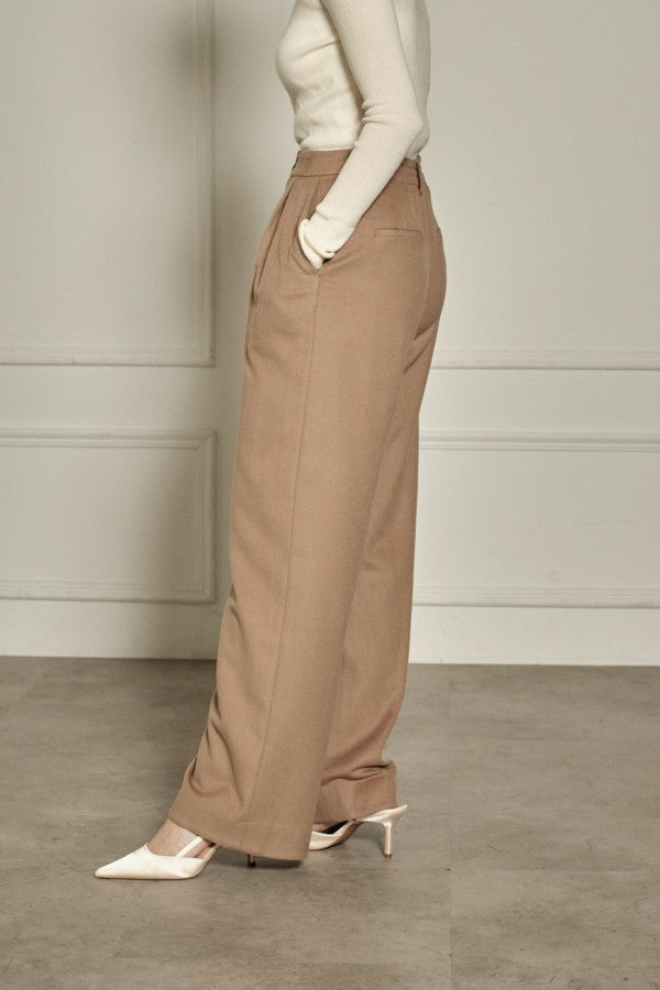 9/8 19時予約開始<br>Wool Blend Semi-Wide Pants <br> -Camel / 2size-