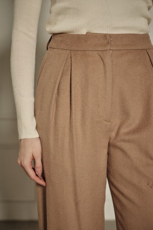 9/8 19時予約開始<br>Wool Blend Semi-Wide Pants <br> -Camel / 2size-