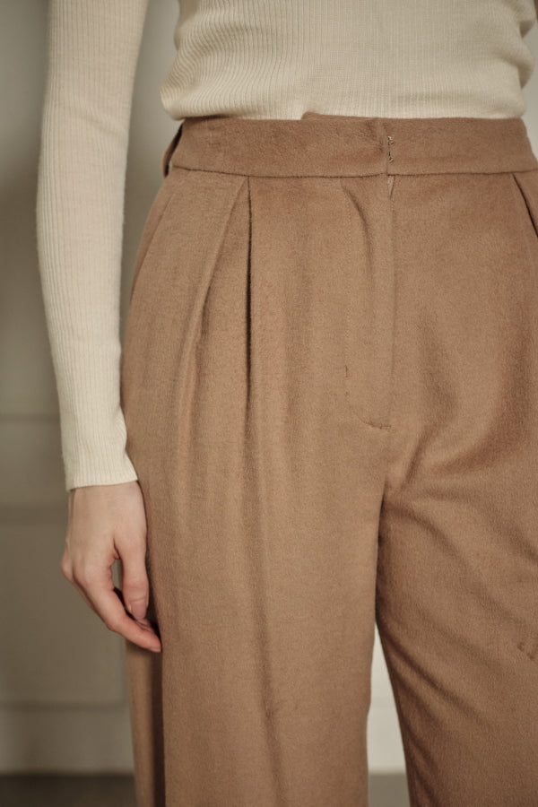 9/8 19時予約開始<br>Wool Blend Semi-Wide Pants <br> -Camel / 2size-