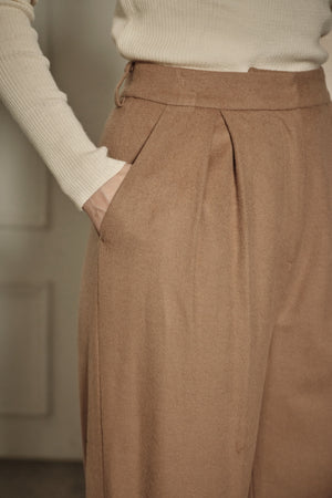 9/8 19時予約開始<br>Wool Blend Semi-Wide Pants <br> -Camel / 2size-