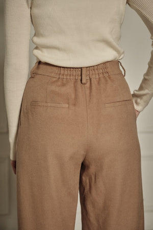9/8 19時予約開始<br>Wool Blend Semi-Wide Pants <br> -Camel / 2size-