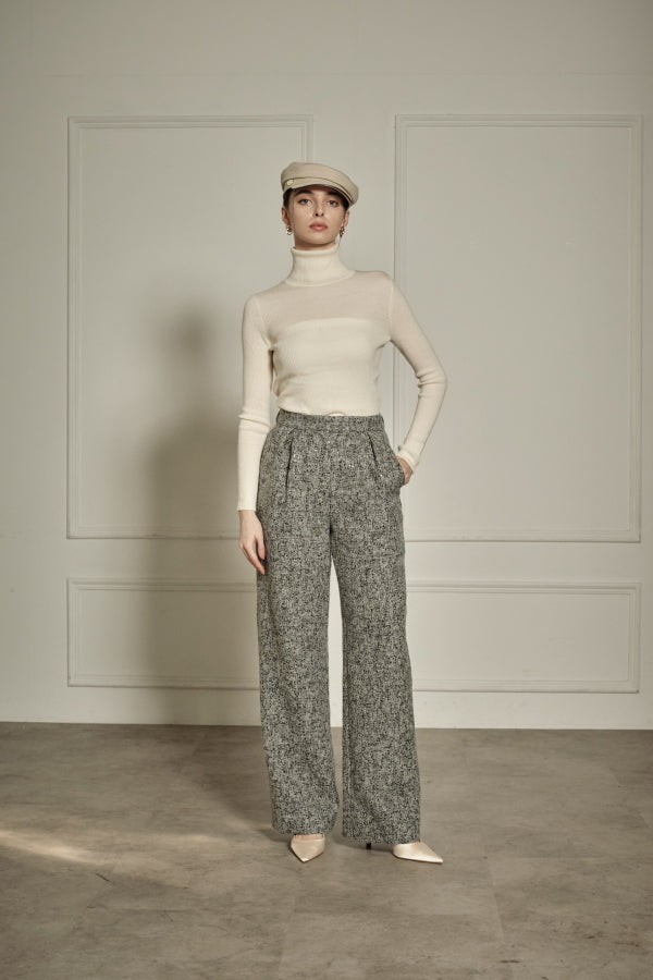9/8 19時予約開始<br>Wool Blend Semi-Wide Pants <br> -Gray.mix / 2size-