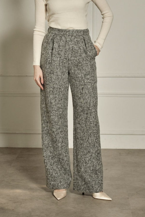 9/8 19時予約開始<br>Wool Blend Semi-Wide Pants <br> -Gray.mix / 2size-