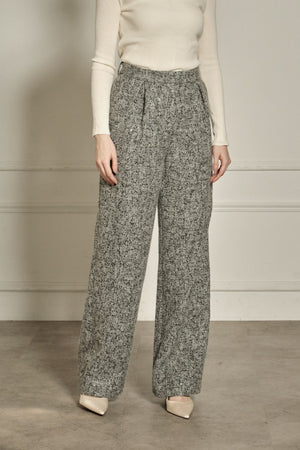 9/8 19時予約開始<br>Wool Blend Semi-Wide Pants <br> -Gray.mix / 2size-