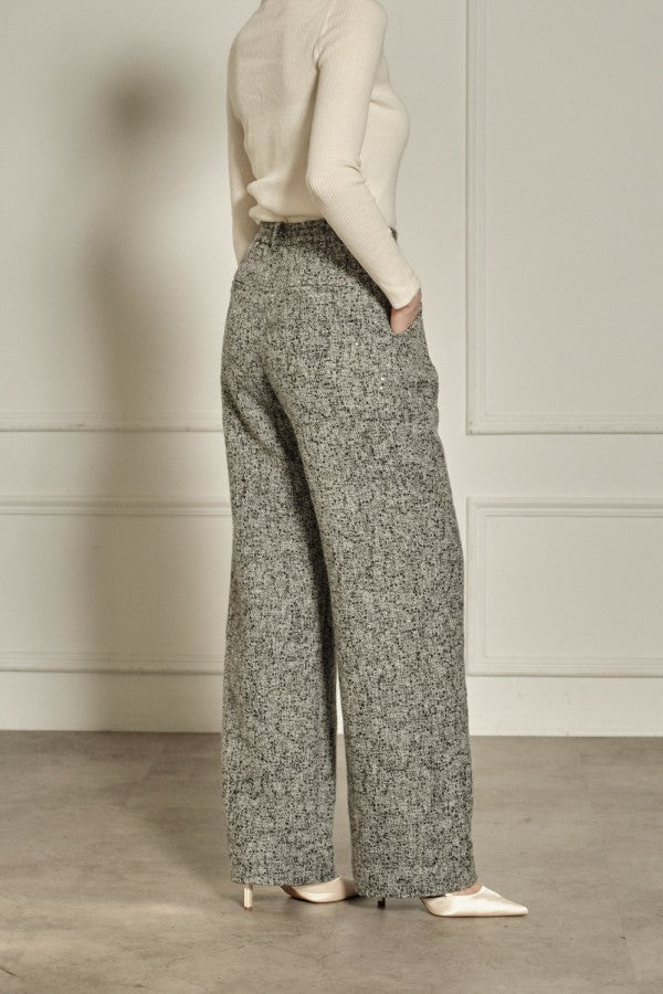 9/8 19時予約開始<br>Wool Blend Semi-Wide Pants <br> -Gray.mix / 2size-